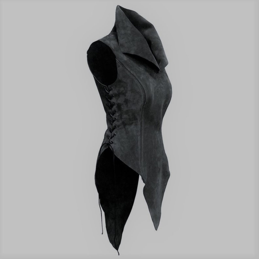 medieval fantasy larp cosplay suede vest jerkin
